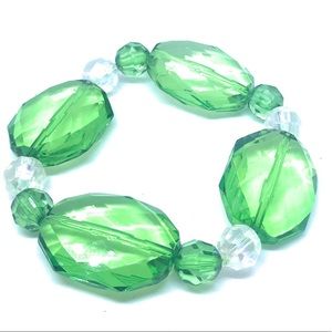 Chunky Green Beaded Stretch Bracelet